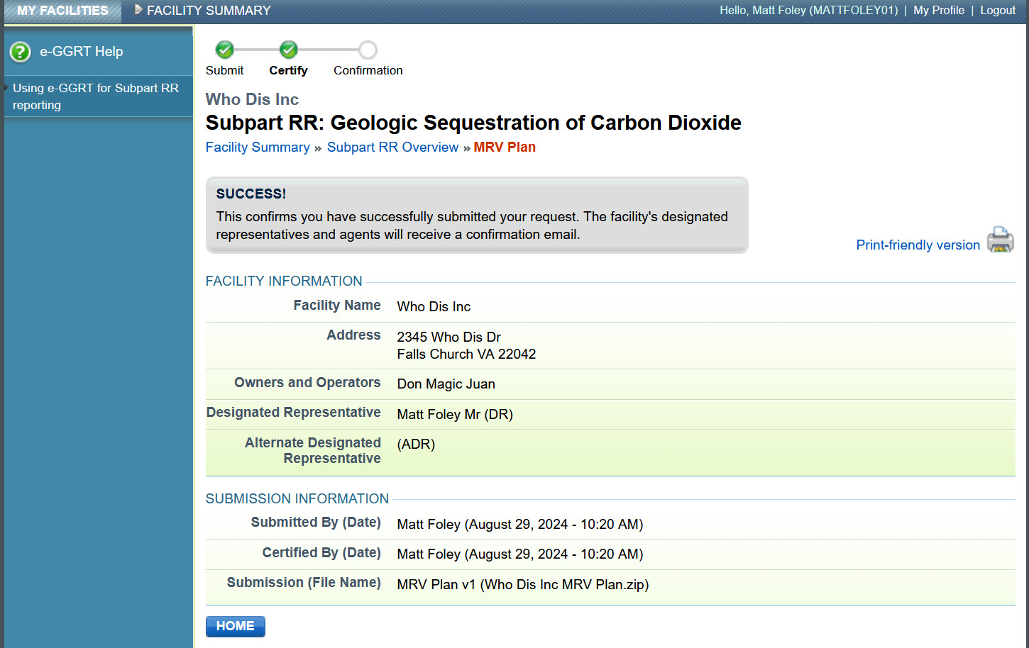 Image of the Subpart RR: Geologic Sequestration of Carbon Dioxide webpage.